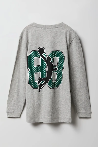 Boys LA Basketball Graphic Long Sleeve Top