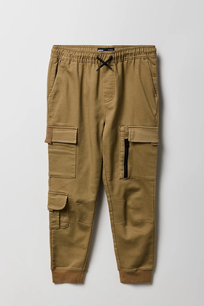 Jogger cargo avec poches et fermeture à glissière pour garçon