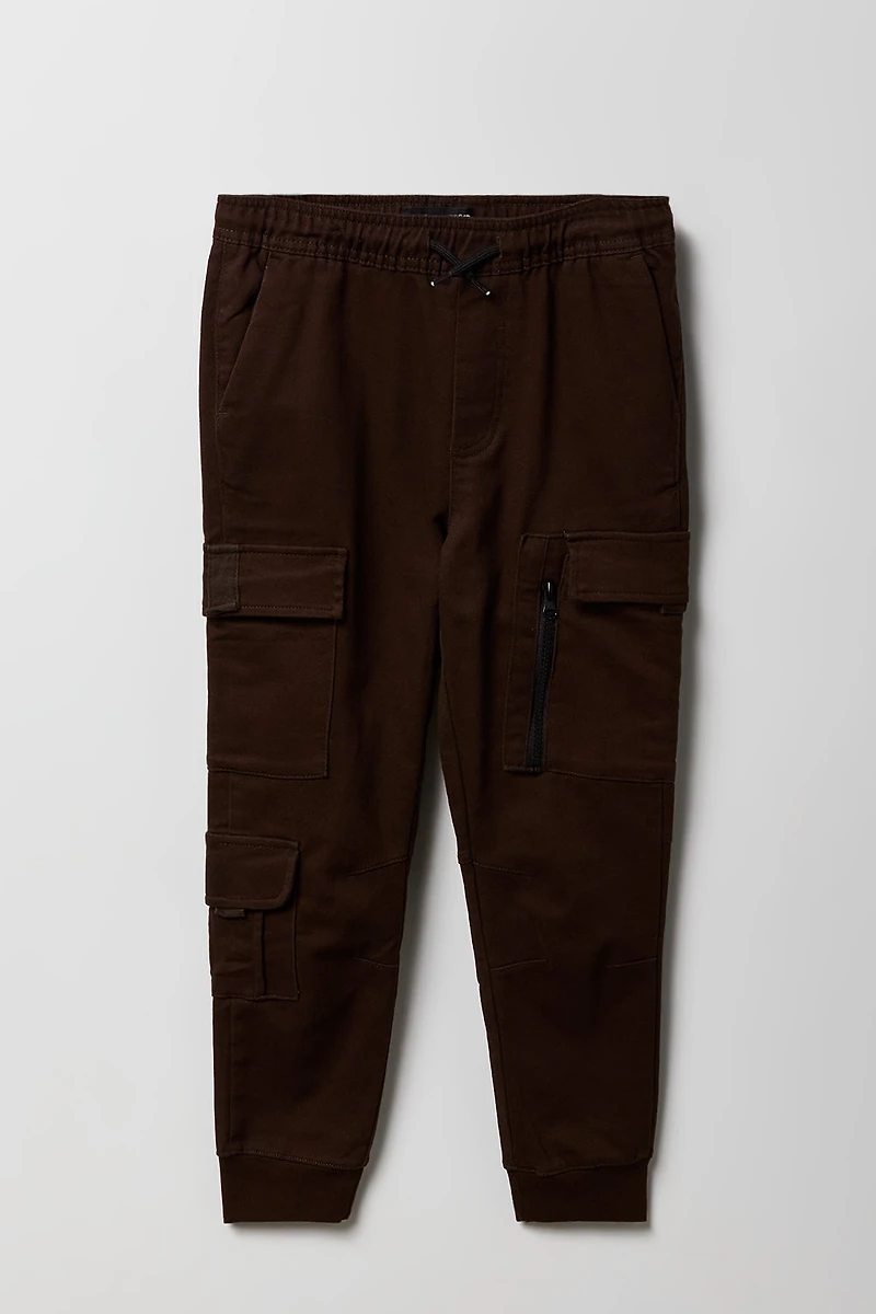 Jogger cargo avec poches et fermeture à glissière pour garçon