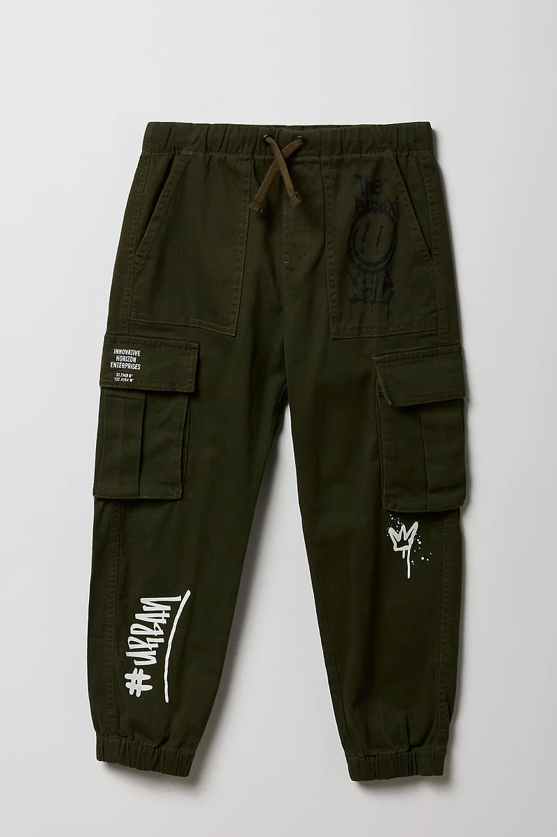 Jogger cargo à imprimé graffitis pour garçon