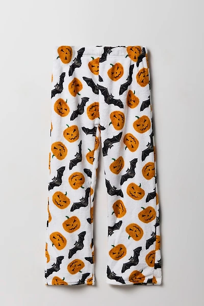 Pantalon de pyjama à imprimé Halloween en peluche pour garçon
