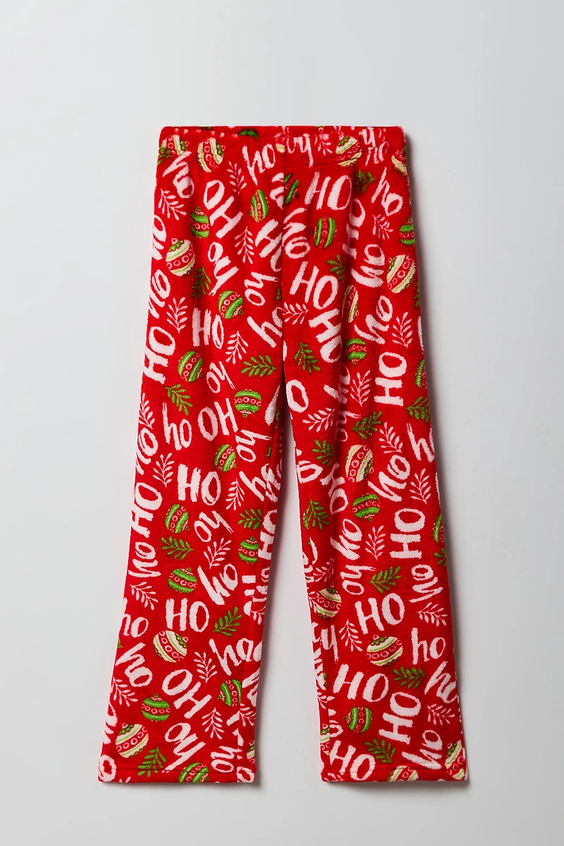 Pantalon de pyjama Noël en peluche pour enfants