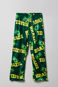 Boys Brazil Print Plush Pajama Pant