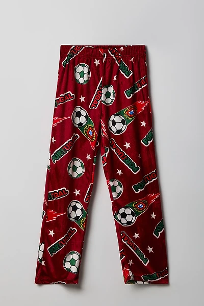 Boys Portugal Print Plush Pajama Pant