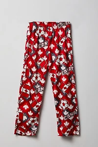 Boys Canada Print Plush Pajama Pant
