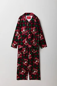 Ensemble pyjama en flanelle à imprimé Ganster Santa pour enfant