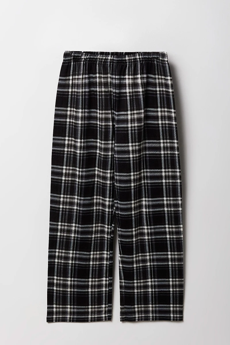 Ensemble-pyjama 2 pièces t-shirt imprimé et pantalon à carreaux pour garçons