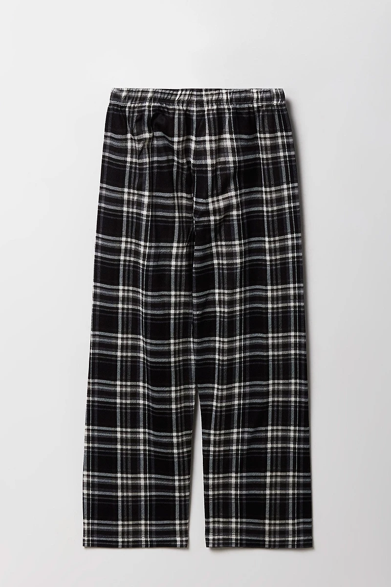 Ensemble-pyjama 2 pièces t-shirt imprimé et pantalon à carreaux pour garçons