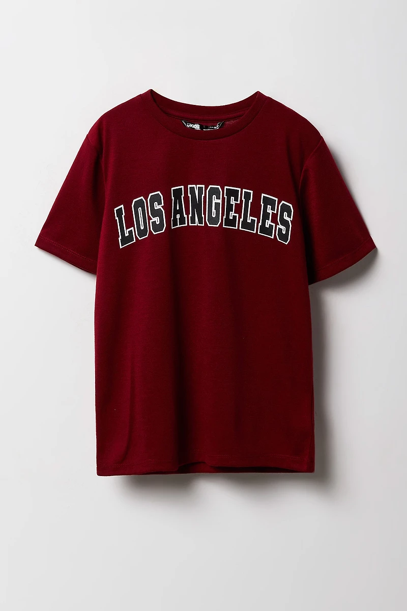 Ensemble-pyjama 2 pièces t-shirt imprimé et pantalon à carreaux pour garçons