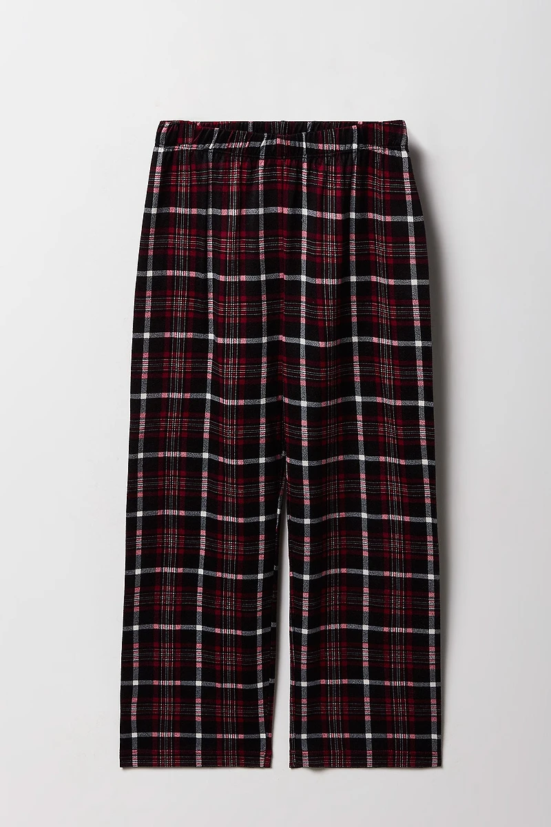 Ensemble-pyjama 2 pièces t-shirt imprimé et pantalon à carreaux pour garçons