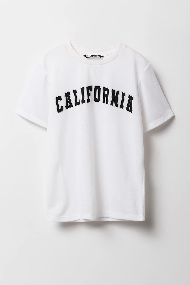 Ensemble-pyjama 2 pièces t-shirt imprimé et pantalon à carreaux pour garçons