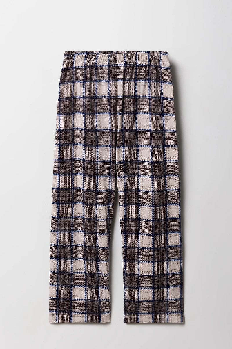 Ensemble-pyjama 2 pièces t-shirt imprimé et pantalon à carreaux pour garçons