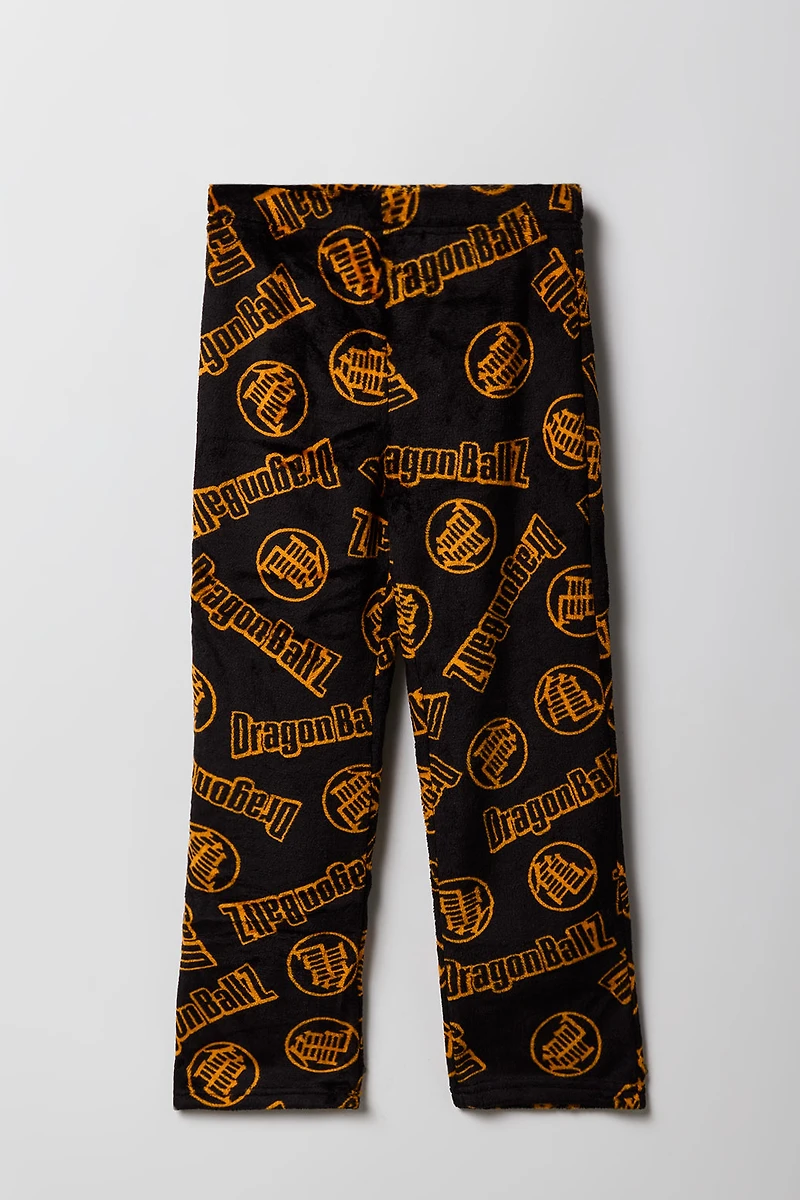 Kids Dragon Ball Z Print Plush Pajama Pant