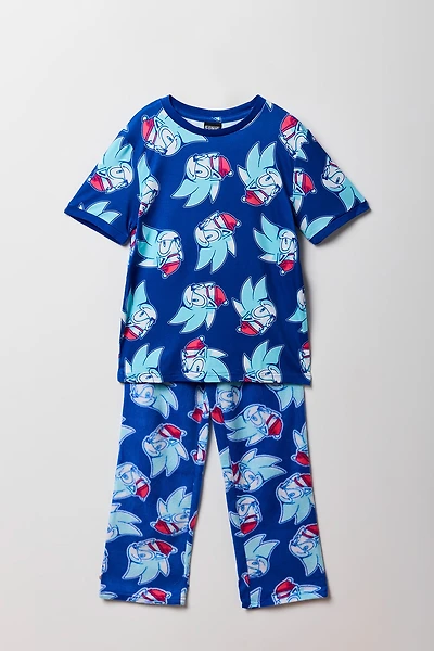 Kids Sonic Christmas T-Shirt & Plush Pant Pajama Set