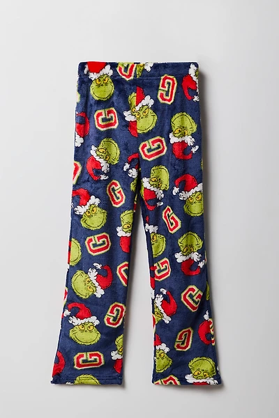 Pantalon de pyjama en peluche à imprimé Grinch pour enfant