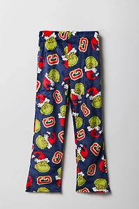 Pantalon de pyjama en peluche à imprimé Grinch pour enfant