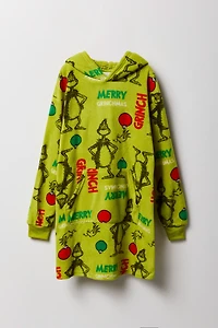 Kids Grinch Printed Blanket Hoodie Humungo