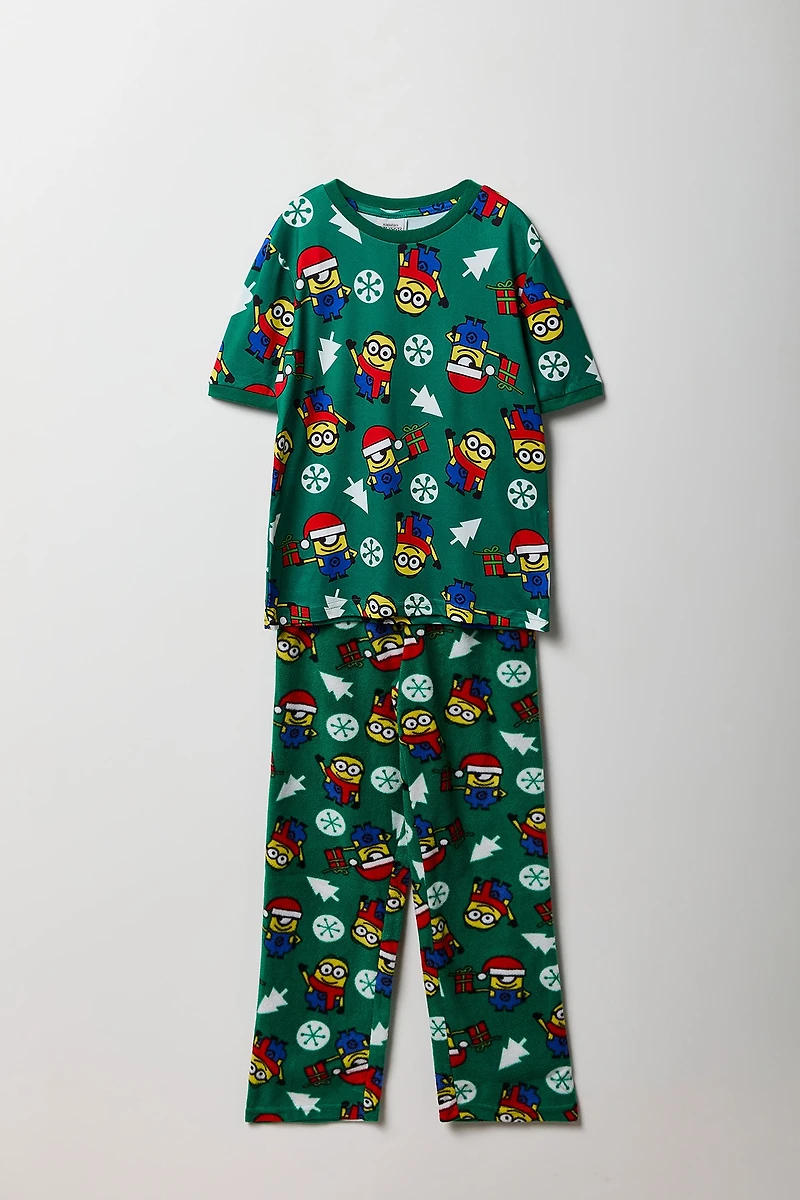 Ensemble pyjama avec t-shirt à imprimé  Minions et pantalon en peluche pour garçon