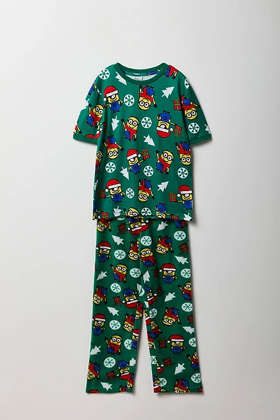 Ensemble pyjama avec t-shirt à imprimé  Minions et pantalon en peluche pour garçon