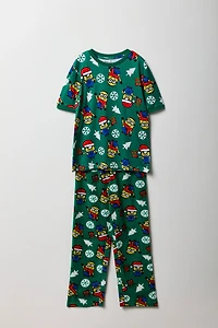 Ensemble pyjama avec t-shirt à imprimé  Minions et pantalon en peluche pour garçon