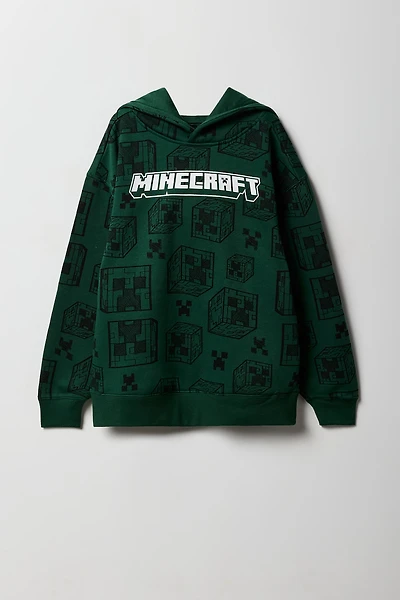 Haut à capuchon en molleton avec imprimé Minecraft pour enfant