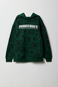 Haut à capuchon en molleton avec imprimé Minecraft pour enfant