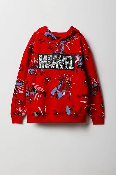 Haut à capuchon en molleton avec imprimé Marvel pour enfant