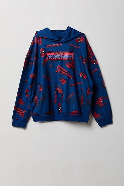 Kids Spider-Man Print Fleece Hoodie