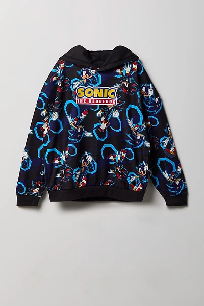 Kids Sonic Print Fleece Hoodie