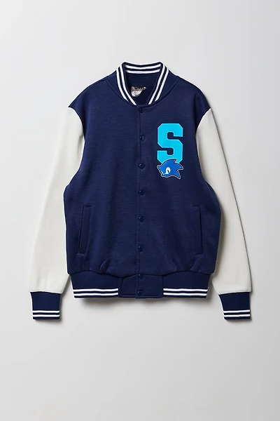Blouson collégien en molleton à imprimé Sonic pour enfants