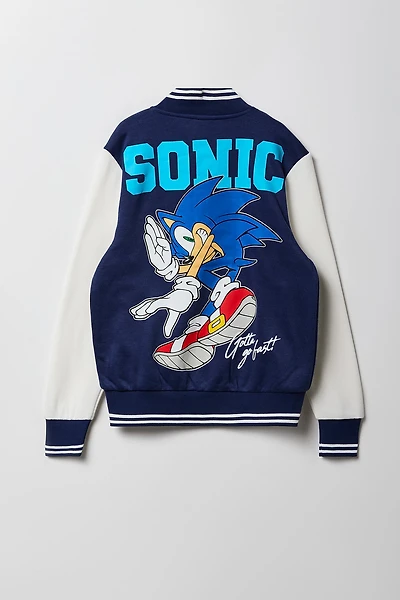 Kids Sonic Graphic Fleece Varsity Jacket