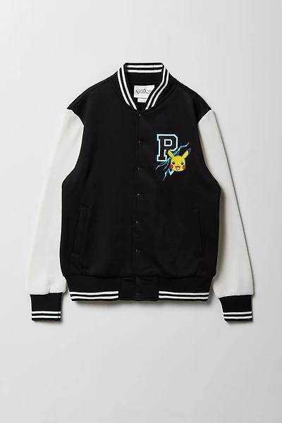 Blouson collégien en molleton à imprimé Pokémon pour enfants