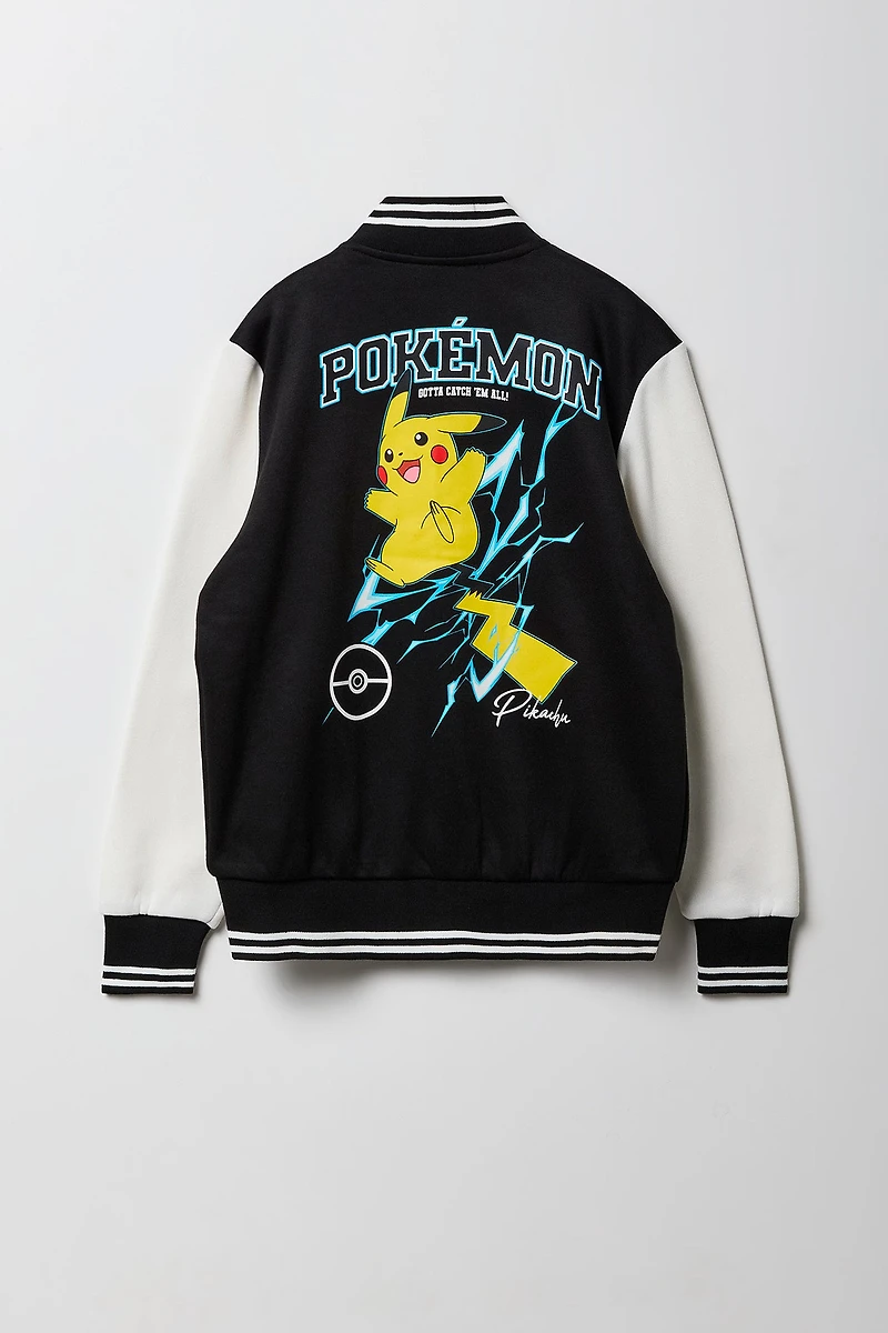Kids Pokémon Graphic Fleece Varsity Jacket