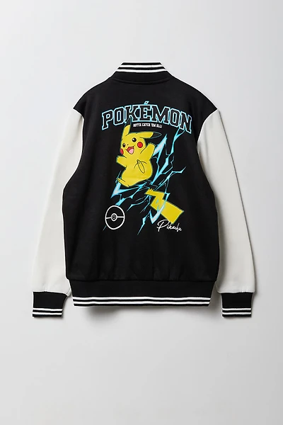 Kids Pokémon Graphic Fleece Varsity Jacket
