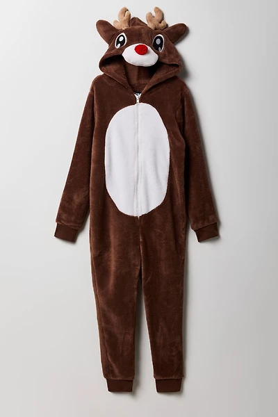 Combinaison en peluche Renne 3D pour enfant