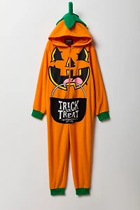 Kids 3D Jack-O-Lantern Plush Onesie