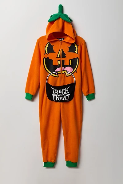Kids 3D Pumpkin Plush Onesie