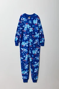 Kids Sonic Christmas Printed Fleece Onesie