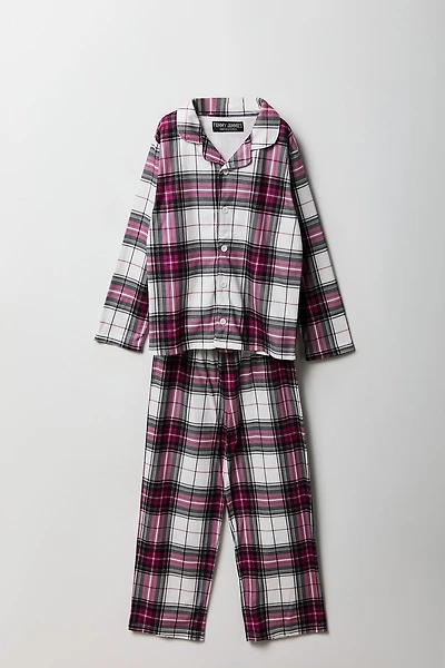 Ensemble-pyjama de famille deux pièces à carreaux pour enfants