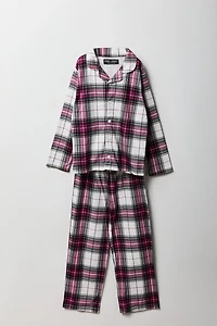 Ensemble-pyjama de famille deux pièces à carreaux pour enfants