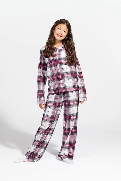 Kids Fammy Jammies Plaid Flannel Pajama Set