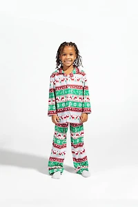 Kids Fammy Jammies Fair Isle Flannel Pajama Set
