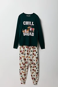 Ensemble-pyjama de famille deux pièces Chill Squad pour enfants