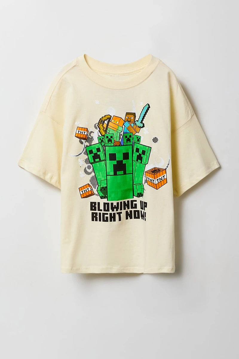 T-shirt à imprimé Minecraft pou enfant
