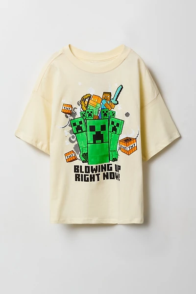 T-shirt à imprimé Minecraft pou enfant