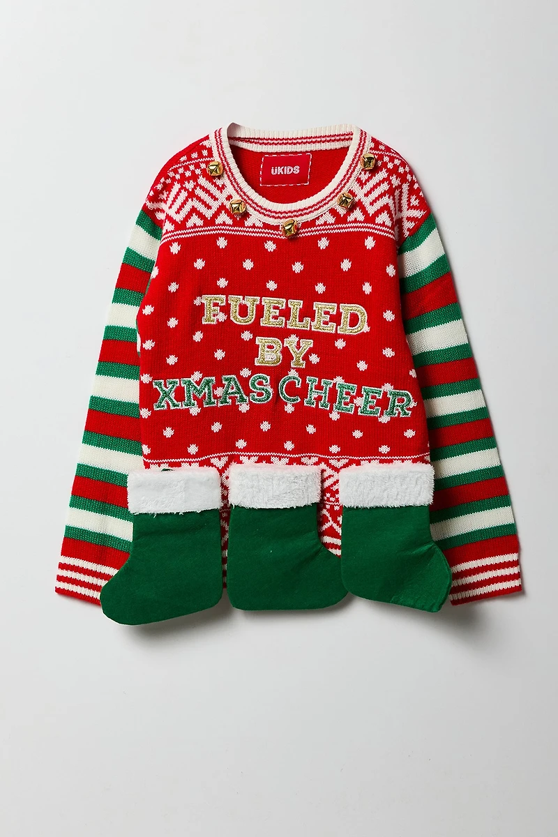 Kids 3D Stocking Christmas Sweater