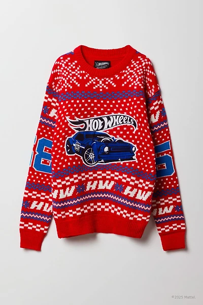 Hot Wheels™ Kids Embroidered Christmas Sweater