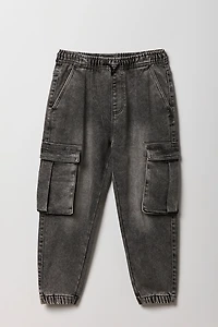 Boys Denim Cargo Jogger