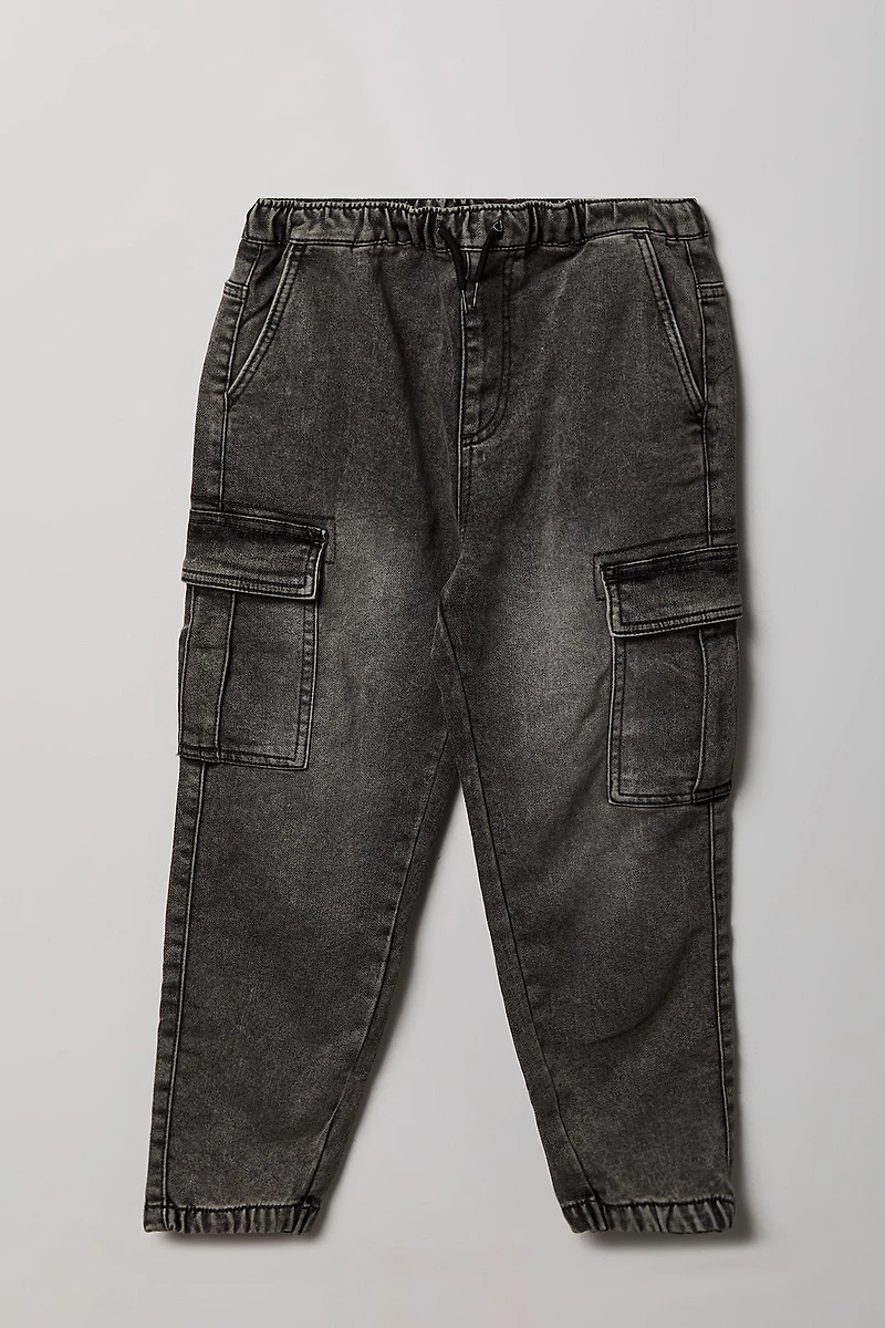 Boys Denim Cargo Jogger