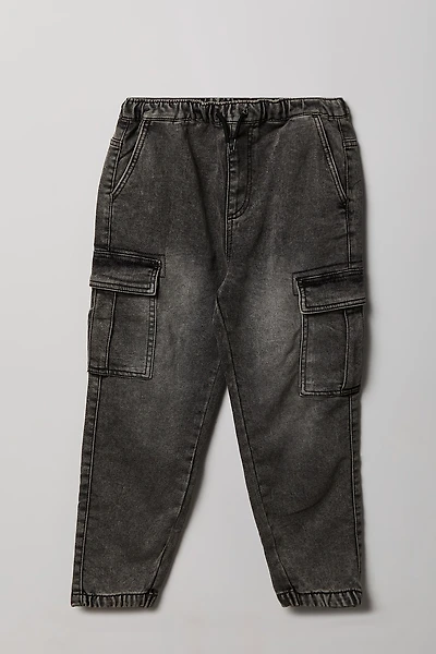 Boys Denim Cargo Jogger